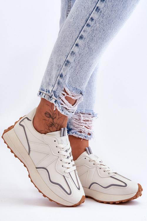 Women's Leather Sport Shoes Beige Faro