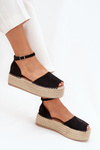 Women's Platform Espadrilles With Braiding Black Selise