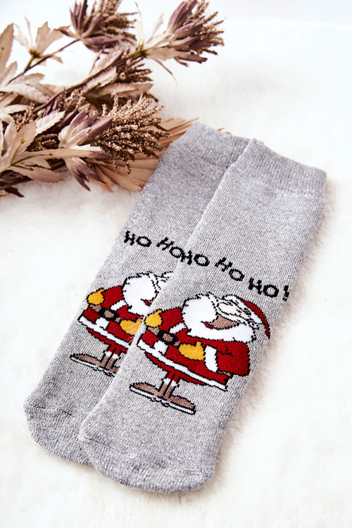 Socks Children's Glitter Santa Claus Silver