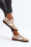 Women's Low Sneakers Sports Shoes Beige Eudiopis