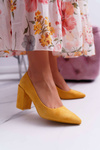 Women's Stiletto Sandals Suede Yellow Neshka
