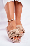 Women's Slides With Bow Beige Thailand