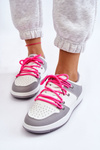 Women's Classic Double Lace Up Trainers White-Grey Jella