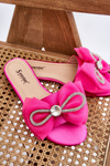 Women's Slippers With Bow And Rhinestones Fuchsia Jolene