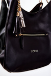 Classic Leather Handbag NOBO M3220-C020 Black