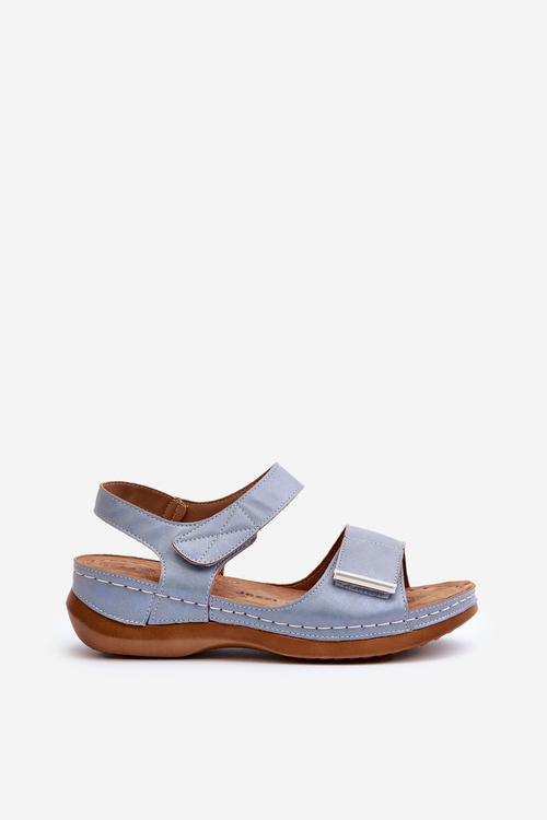 Comfortable Women's Sandals with Velcro Blue Iphiope