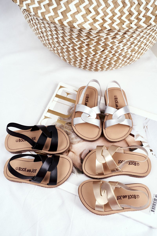 Children's Sandals With Drawstring Gold Bambino