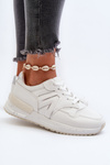 Women's White Faux Leather Sneakers Kaimans