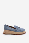 Women's Moccasins with Woven Sole Blue Torresia