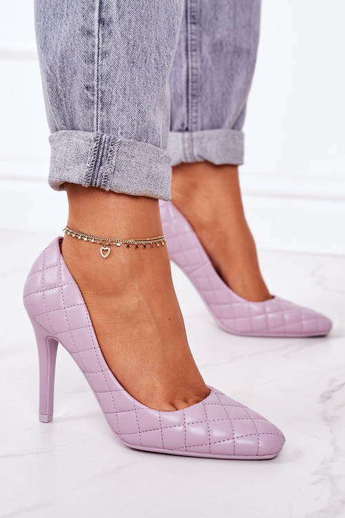 Elegant Quilted Heels Purple Rosanna