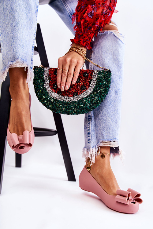 Women's Rubber Ballerinas With A Bow Pink Florret