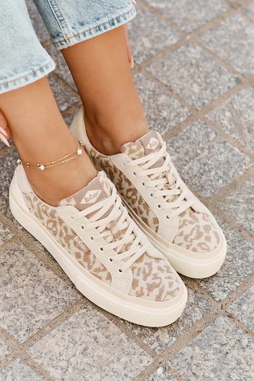 Low Women Sneakers Leopard Print Lee Cooper LCW-25-02-3330L Beige