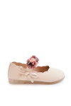 Children's Ballerinas With Velcro Flowers Light Beige Caitlin