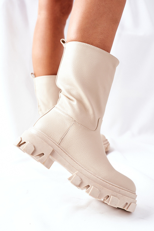 Women's High Boots Beige Loren
