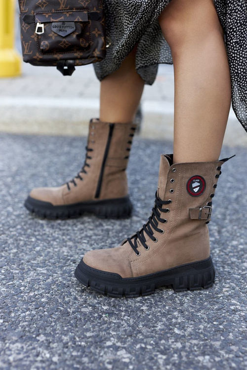 Women’s Flat Hiking Boots Brown Monope