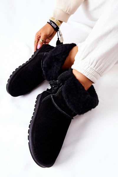 Snowboots Fringed Black Sorella