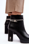 Women's Heeled Boots with Ornament Black Carolla