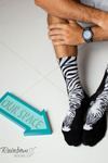 Skarpetki Rainbow Socks W Motywy Zwierzęce Zebra Panda  Czarno-Białe 2 Pary
