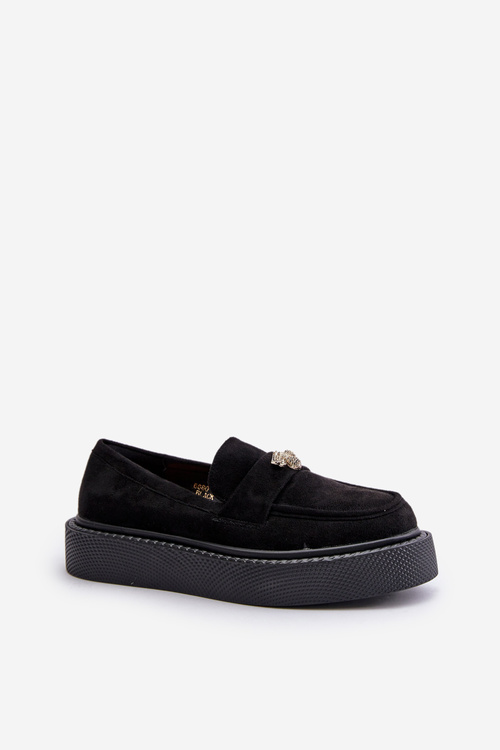 Women's Platform Moccasins Black Erithine