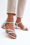 Women's Low Heel Sandals in Synthetic Leather Sergio Leone SK046 Silver