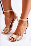 Sergio Leone's Sandals On A High Heel shiny Gold Adrianna