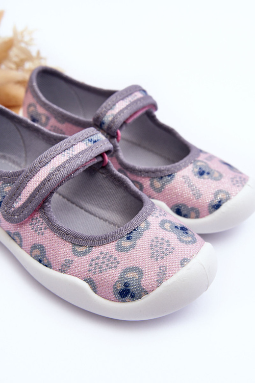Child Ballet Slippers Teddy Bears Befado 114X513 Pink-Gray