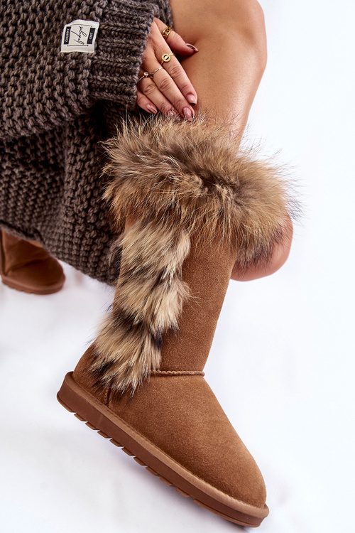 Women's Warm Suede Snow Boots Camel Balvin