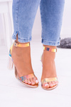 Lu Boo Transparent Sandals Golden Pink Mirage