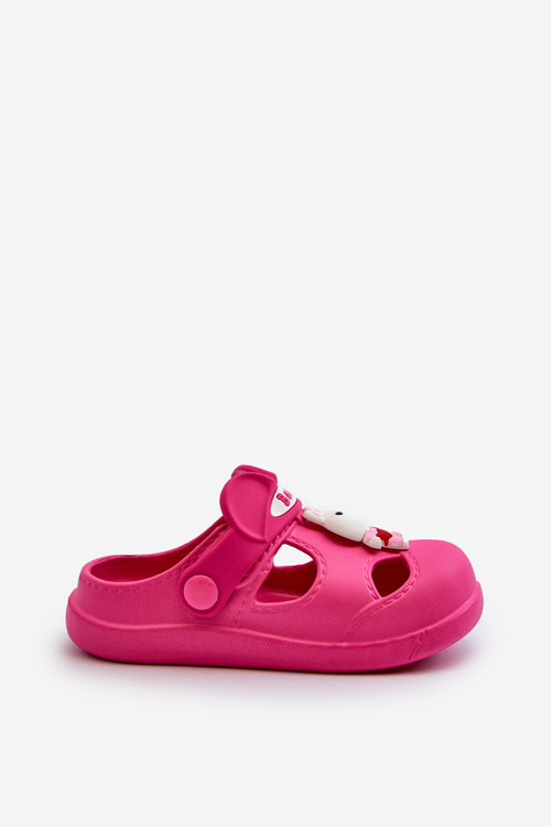 Children's Foam Sandals with Fuchsia Decoration Opleja
