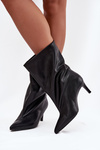 Slip-on women's ankle boots with high heel black Solvienne