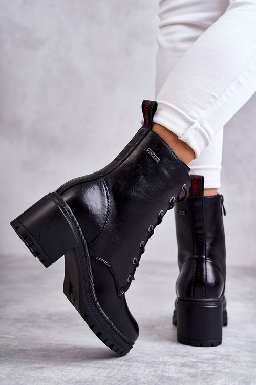 Women's Warm Boots On High Heel Black Grethe