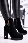 Women's Boots On High Heel Nubuck Black Yris