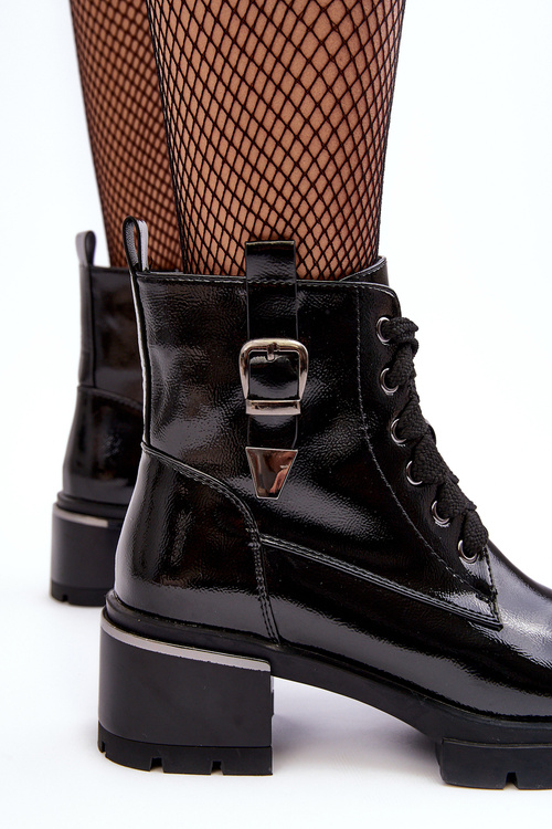Women's Lacquered Boots D&A MR870-97 Black