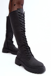 Leather Lace-Up Insulated Ankle Boots Black Bergdis
