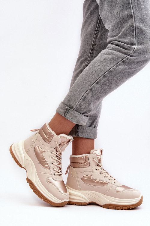 Women's Lined Sport Shoes Laced Beige Dejana