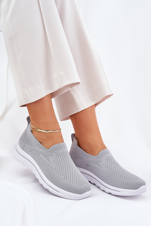 Women's Fabric Slip-On Sneakers Gray Adiora