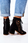 Suede Openwork Boots Maciejka 04040-01 Black