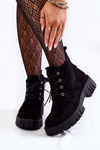Suede Warm Lace-Up Boots Black Bjorg