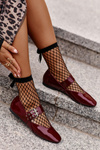 Lacquered Ballerinas With Strap Burgundy Azirae