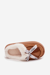 Women's slippers with fur and bow brown Fenella