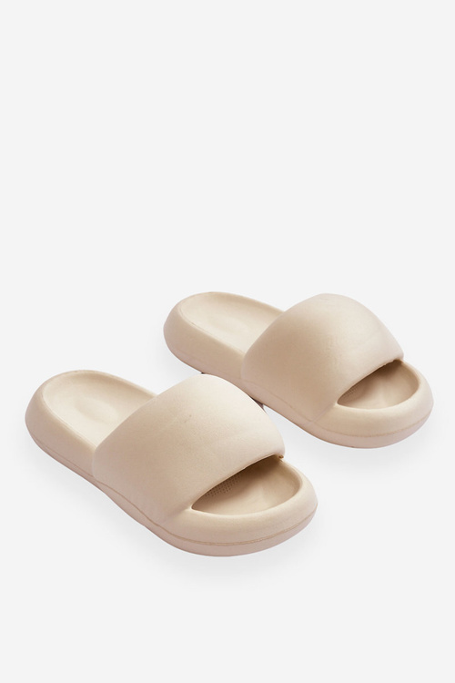 Women's Lightweight Foam Platform Slippers Beige Milton