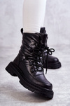 Women's Lace-up Snow Boots GOE KK2N4017 Black