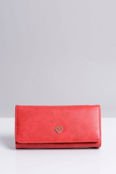 Large Ladies Red Heart Wallet