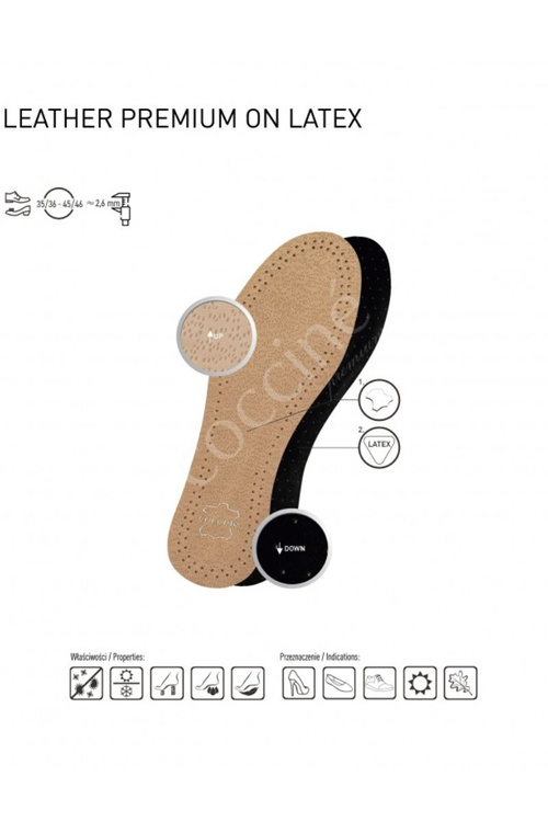 Coccine Children's Leather Insoles On Latex For Cutting 19-35