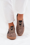 Damskie Sneakersy Zamszowe Ciemnobeżowe Vinceza 79557