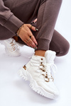 Women's Insulated Sports Boots Lace-Up Trappers White Bastini