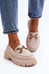 Women's Loafers with Light Beige Ornament Gargi