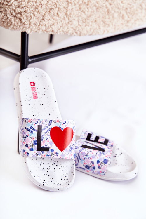 Klapki Gumowe Big Star Love Białe DD274A256