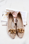 Leather Laquered Snakeskin Pumps Beige Elissabeth
