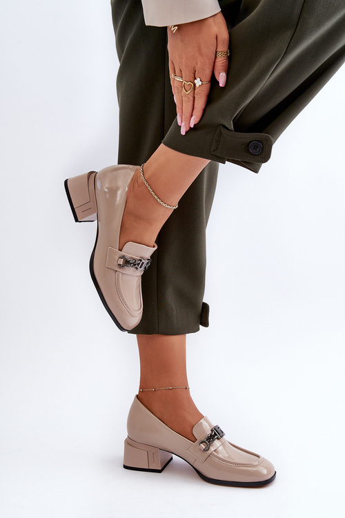 Beige Patent Leather Court Shoes S.Barski MR38-960